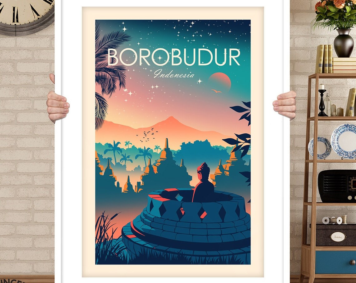 Borobudur Temple Indonesia Travel Poster - Image 3