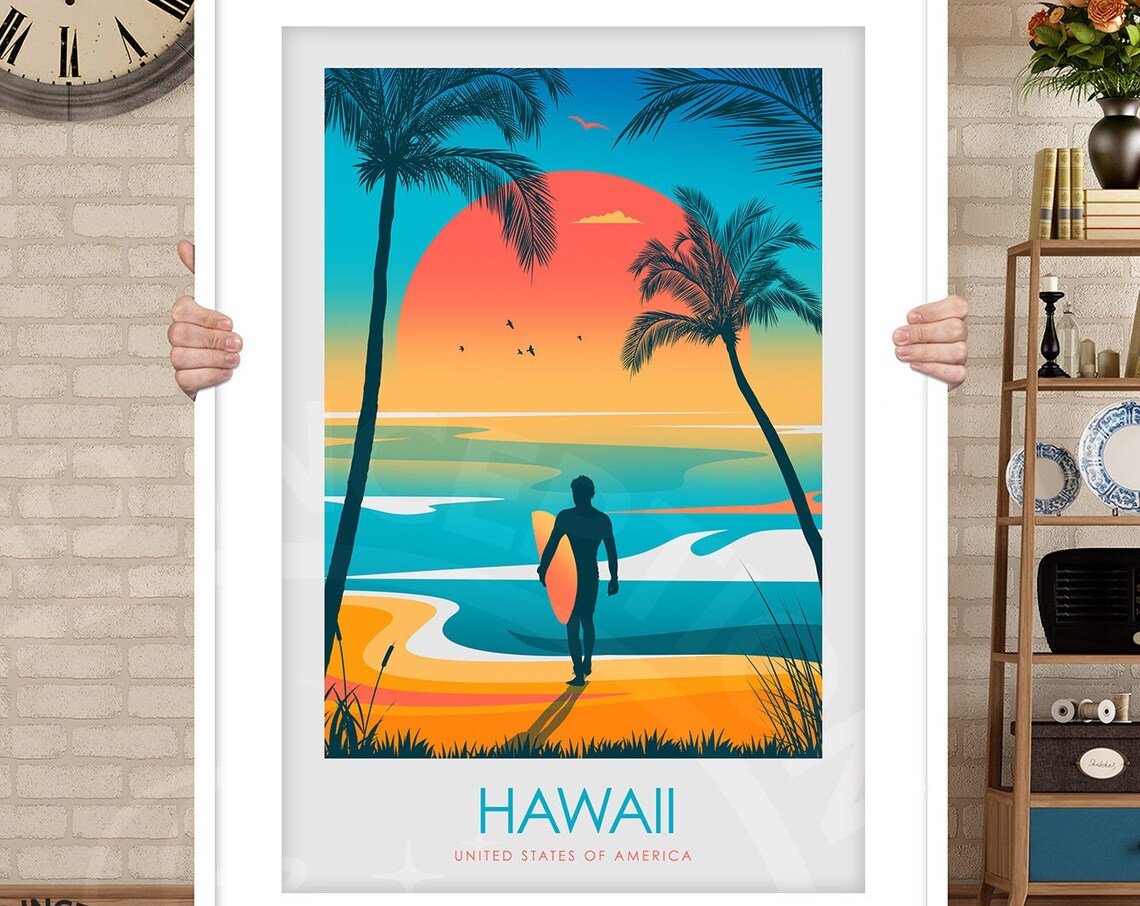 Hawaii USA Travel Poster, Vintage Style Print - Image 3