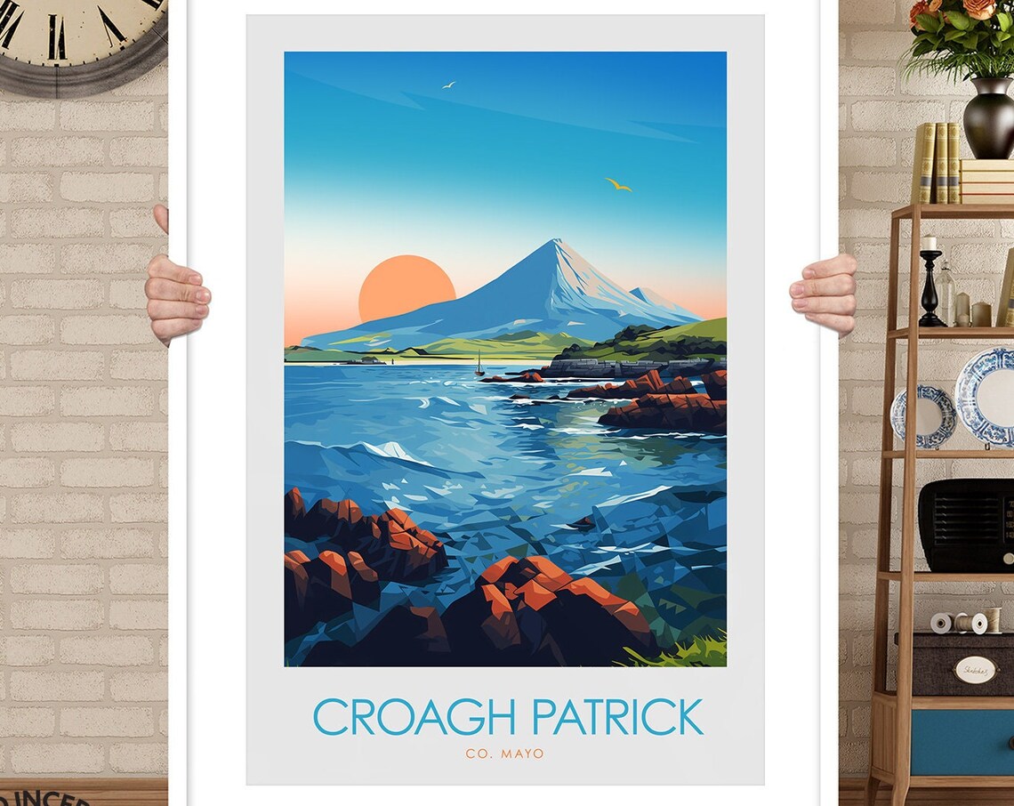 Croagh Patrick Ireland Travel Poster, Wall Art Print - Image 4