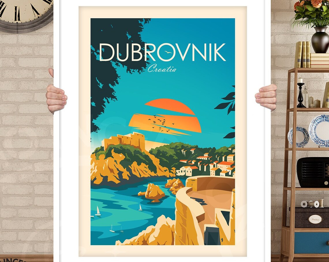 Dubrovnik Croatia Travel Poster, Europe Travel Print - Image 3