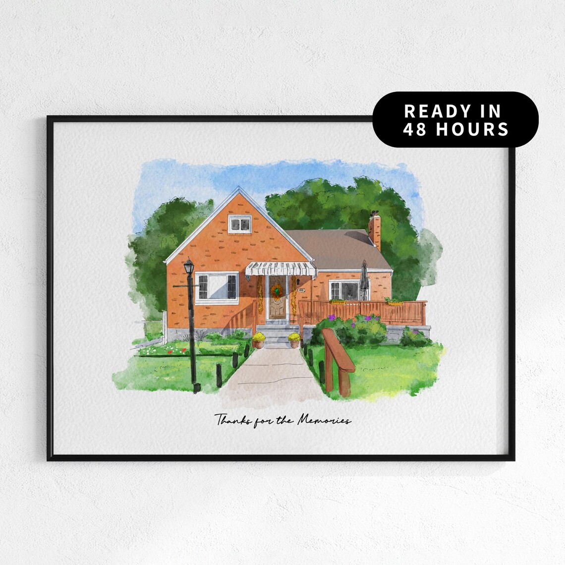 Watercolor Home Portrait, Personalized Housewarming Gift
