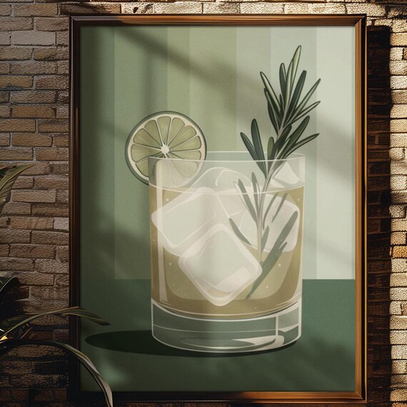 Art Deco Whiskey Glass Poster, Luxurious Decor