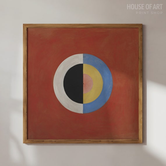 Abstract Square Art Print Circle Composition Colorful Wall Art Geometric Painting Gallery Wall Print Minimal Wall Art
