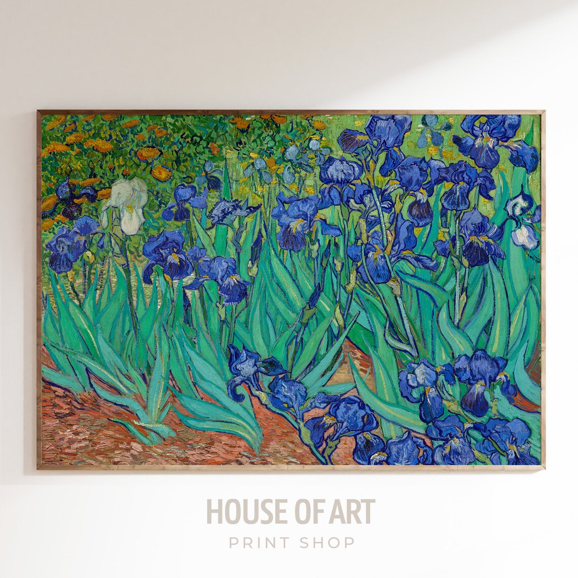Van Gogh Irises Blue Violet Garden Flowers Famous Oil Painting Poster