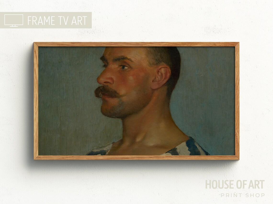 Vintage Portrait of a Man With Moustache Art Print