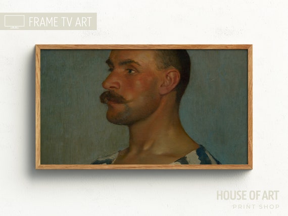 Vintage Portrait of a Man With Moustache Art Print