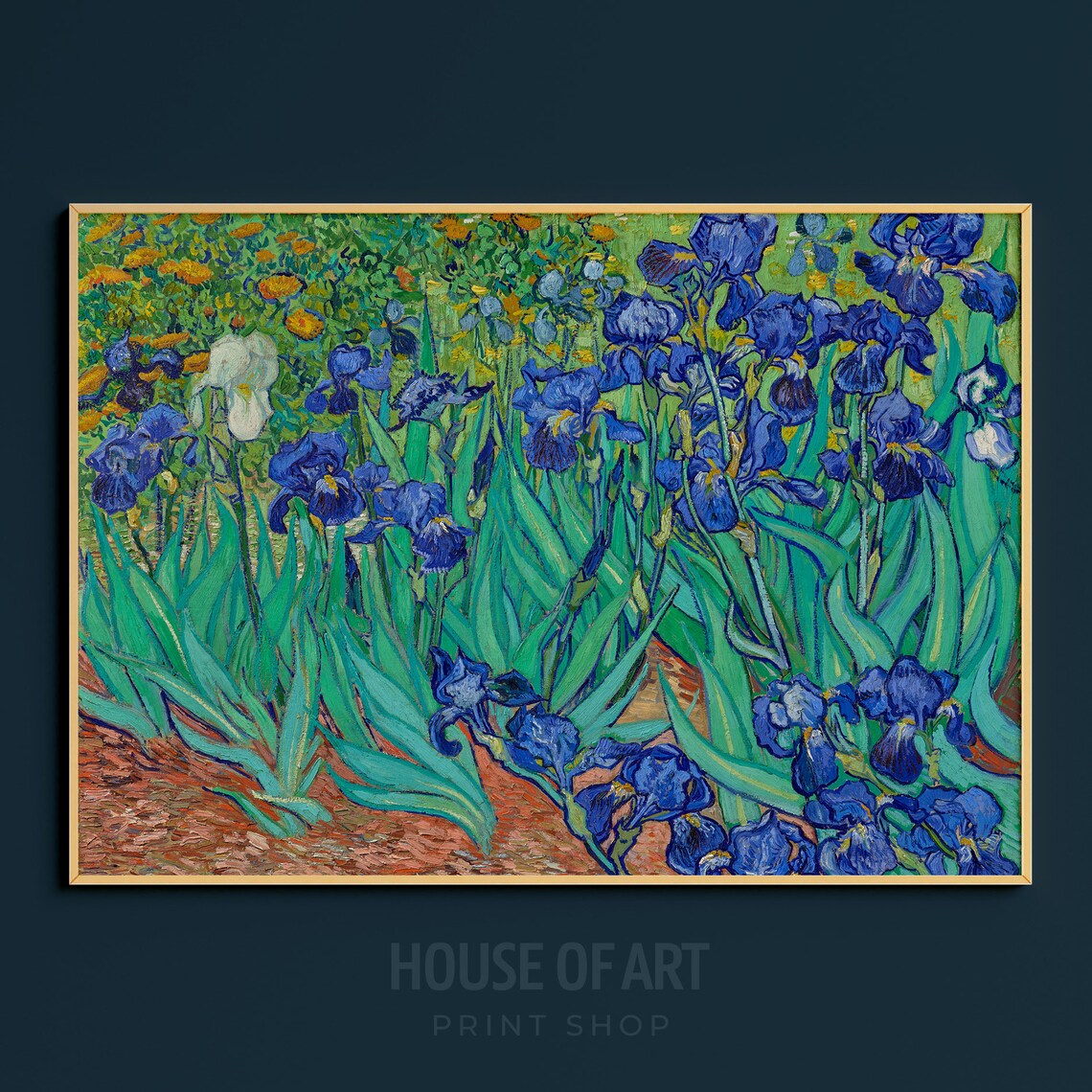 Van Gogh Irises Blue Violet Garden Flowers Famous Oil Painting Poster - Image 3