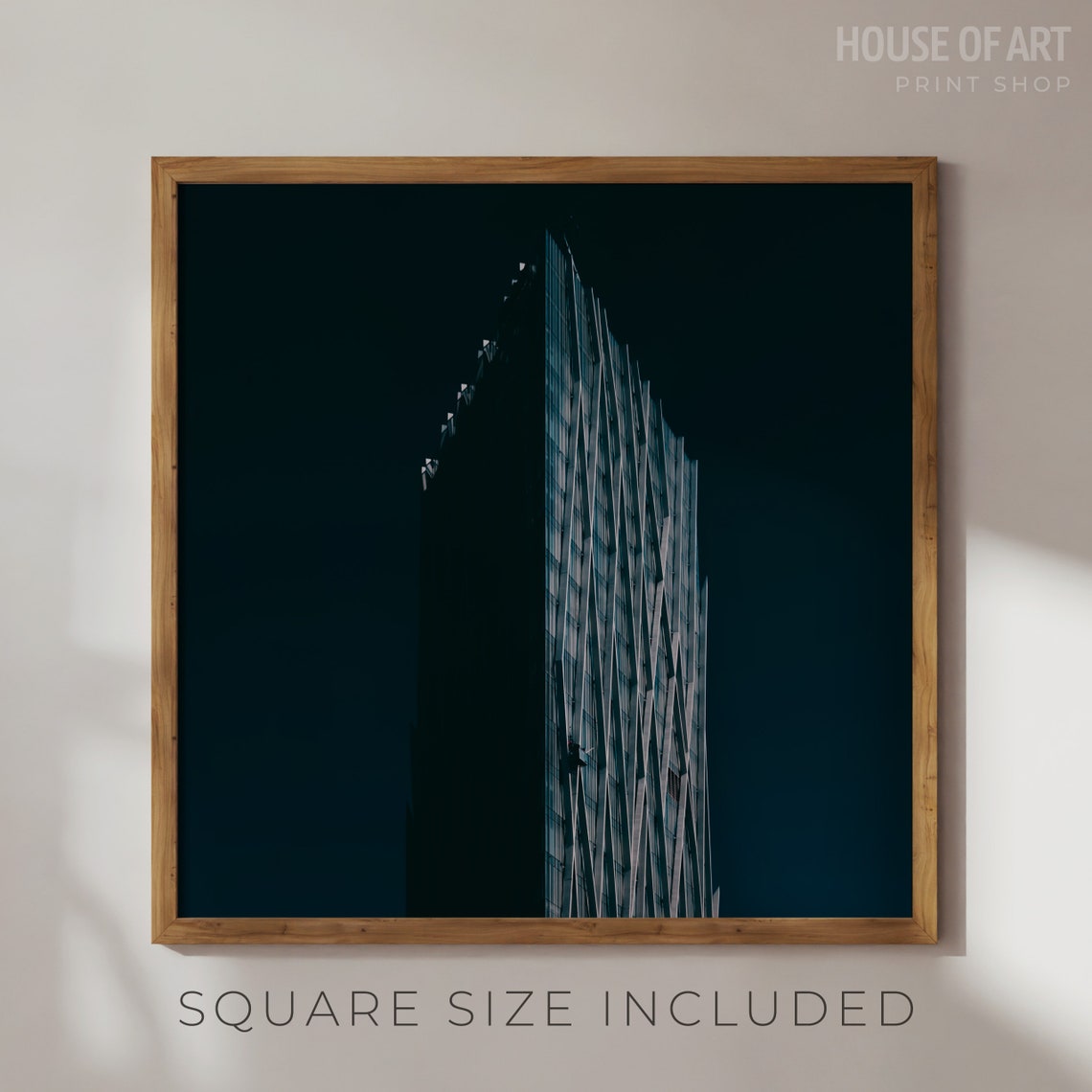 Barcelona Skyscraper Night Dark Moody Architecture Photo Poster - Image 2