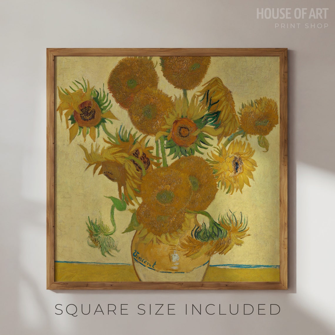 Sunflowers Oil Painting Bouquet Of Flowers In Vase Vintage Still Life Painting Famous Art Yellow Art Print Floral Wall Art - Image 2