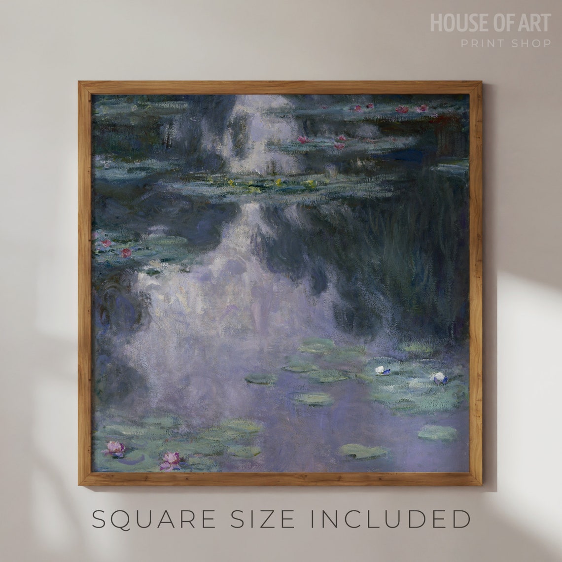 Claude Monet Style Water Lilies Pond Impressionist Flower Art Print - Image 2