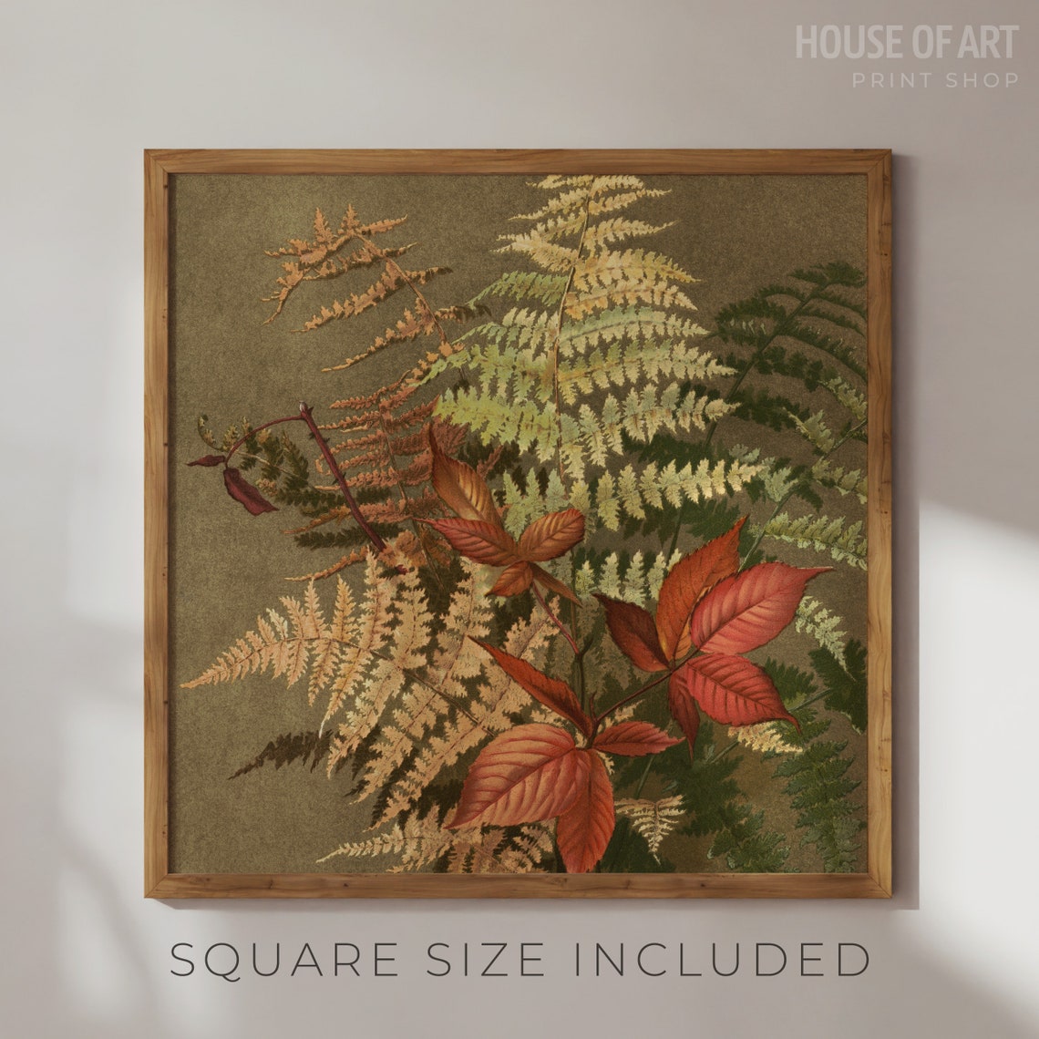 Autumn Ferns Chromolithograph Vintage Botanical Earthy Tones Art Print - Image 2