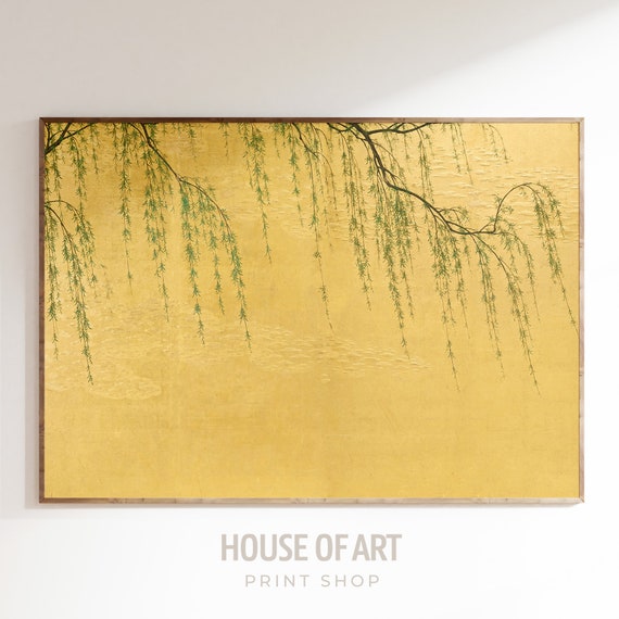 Willow Tree Painting, Japanese Nature Art Print