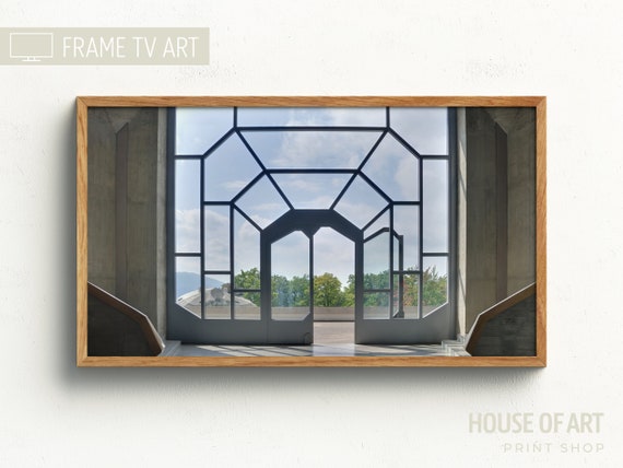 Frame Tv Art Modern Architecture Photography Geometric Contemporary Door Design Goetheanum Glass Wall Print