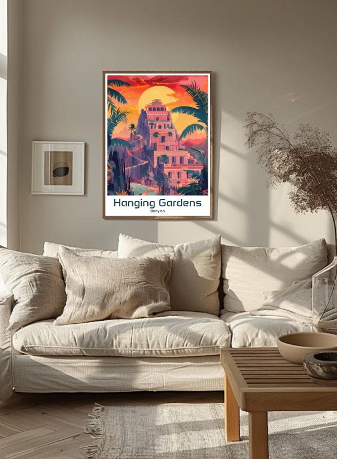 Hanging Gardens Of Babylon Sunset Ancient Wonder Vintage Poster - Image 3