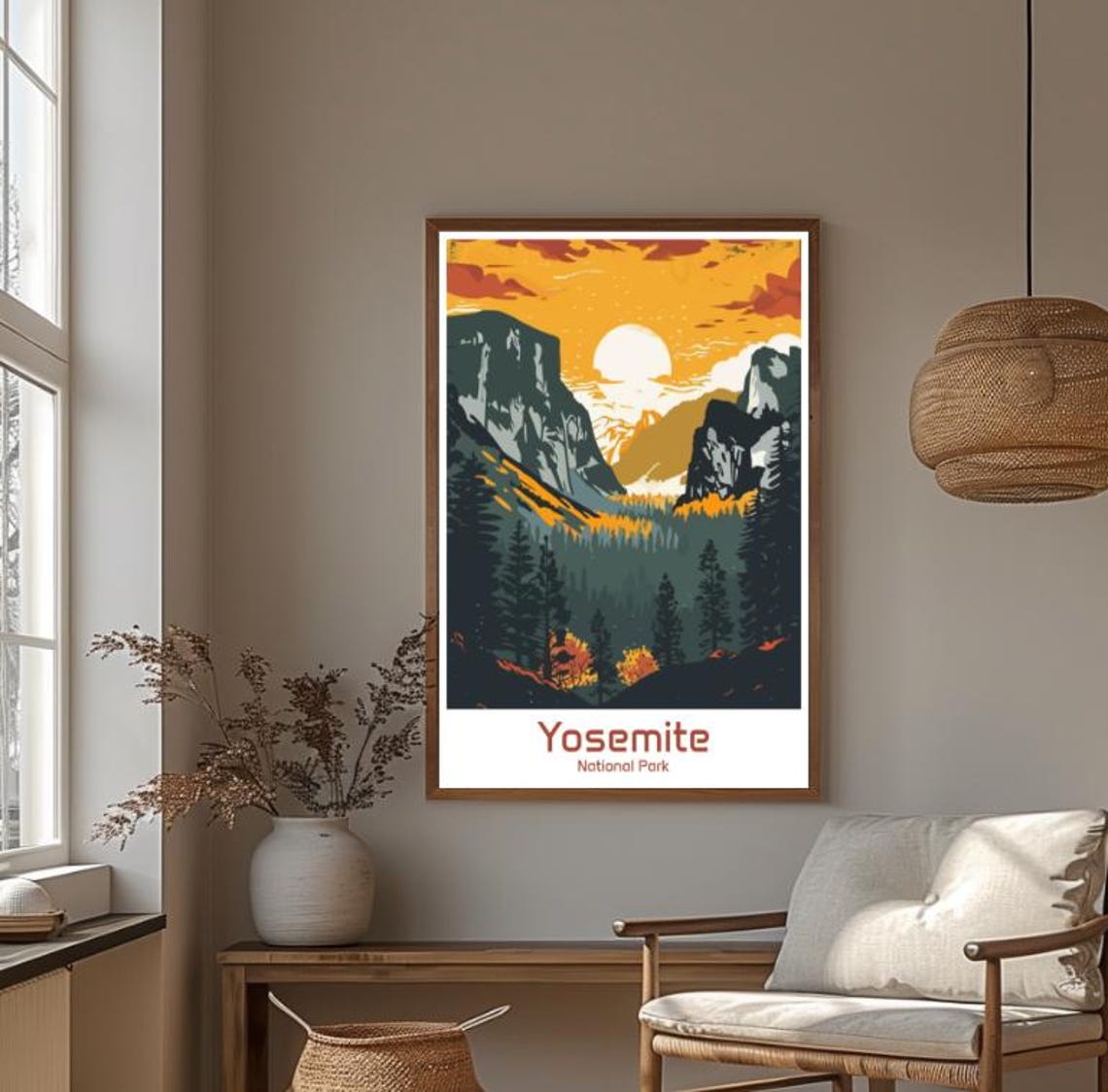 Yosemite National Park Golden Valley Sunset California Poster - Image 4