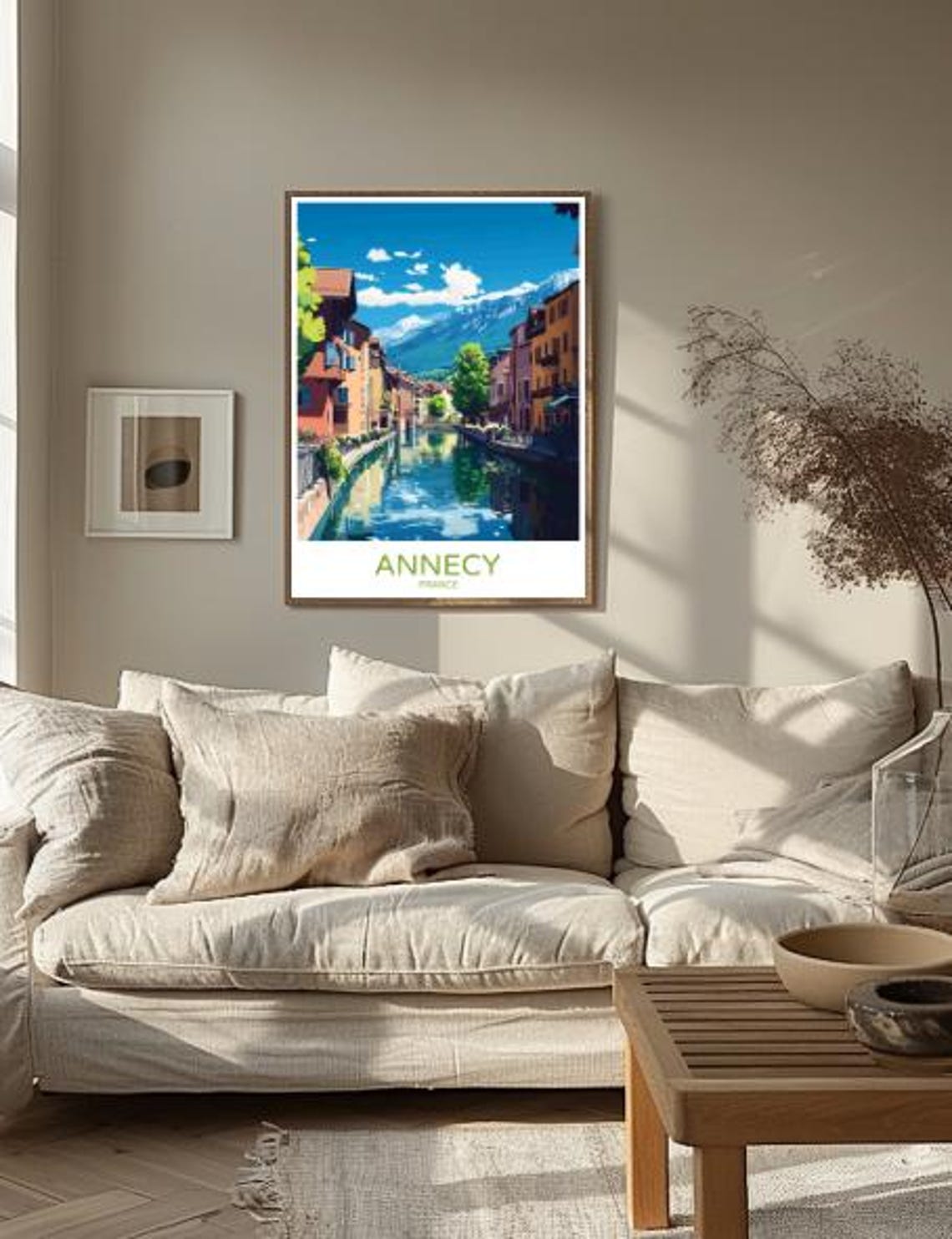 Annecy France Canal Town Poster With Alpine Peaks Old Town Reflections - Image 2