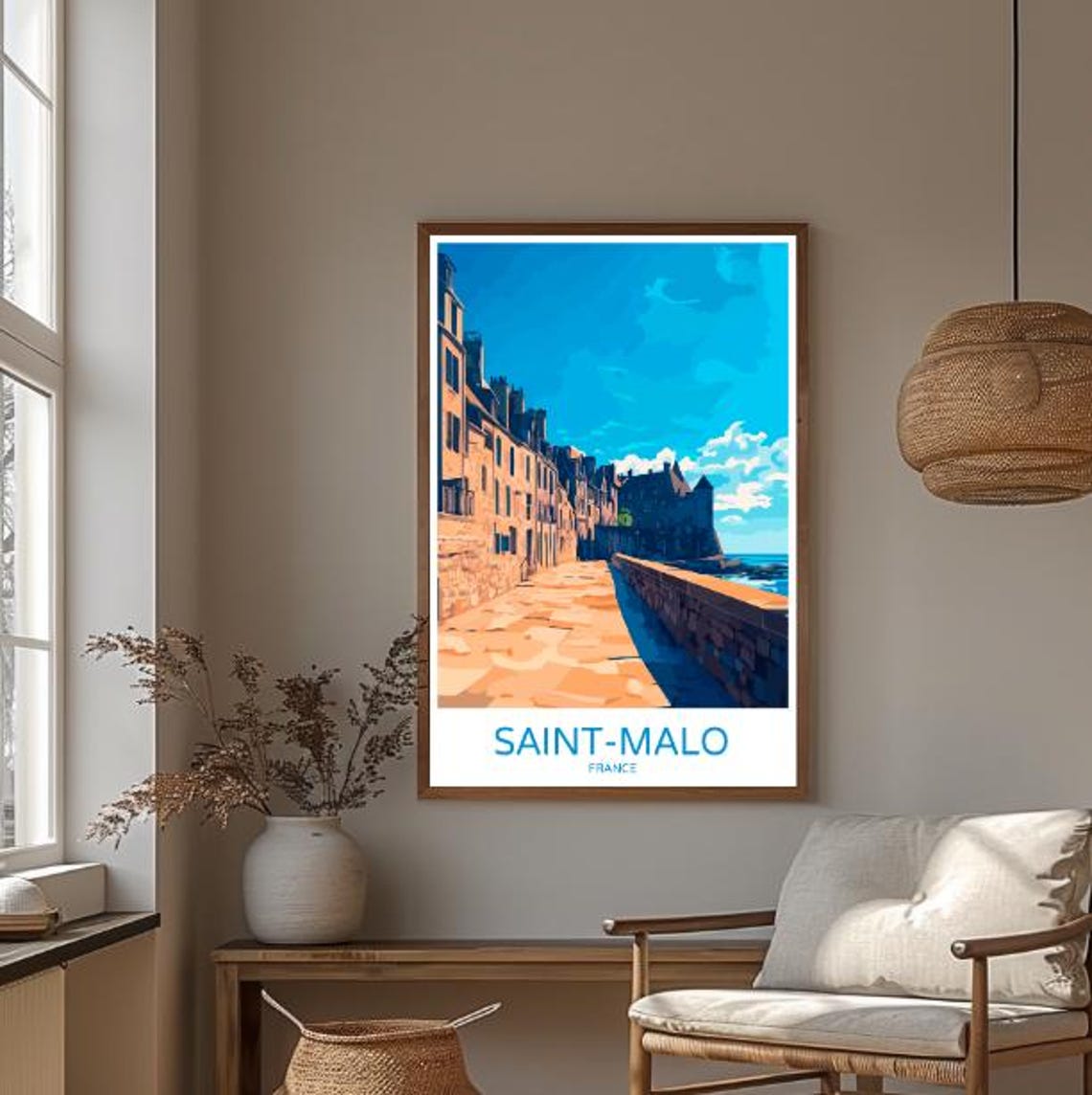 Saint Malo France Travel Poster Historic Walled City Coastal Views French Landscape Art Print Saint Malo Wall Decor Gift Idea - Image 3