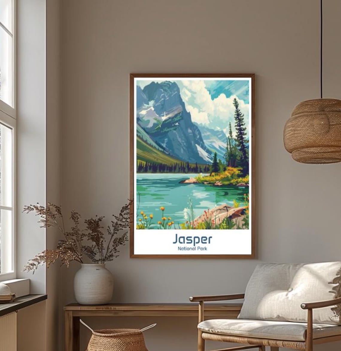 Jasper National Park Canada Alpine Lake Mountain Travel Poster - Image 4