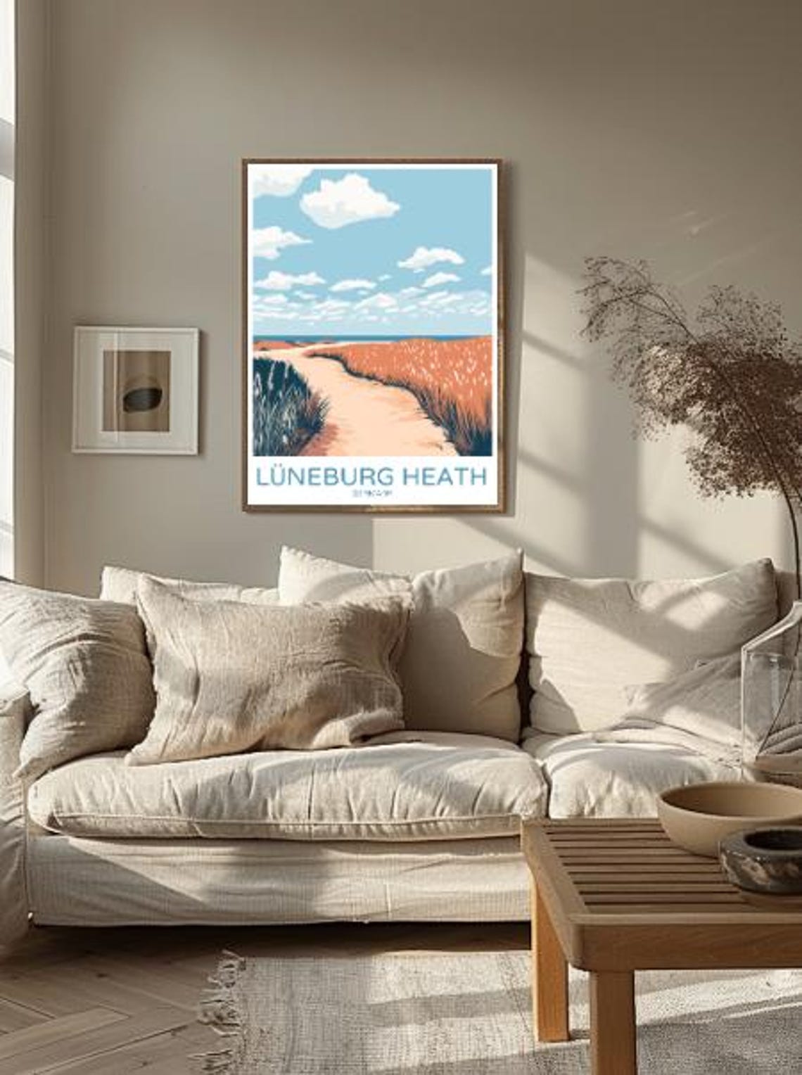 Luneburg Heath Germany Heathland Poster With Dune Path Coastal Sky - Image 2
