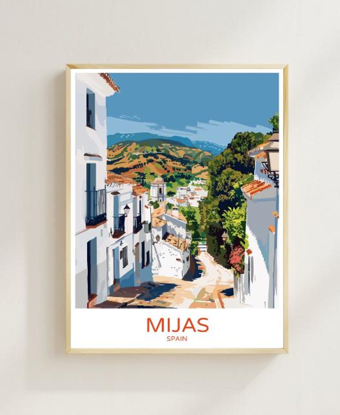 Mijas Spain Whitewashed Andalusian Village Mountain Street Poster