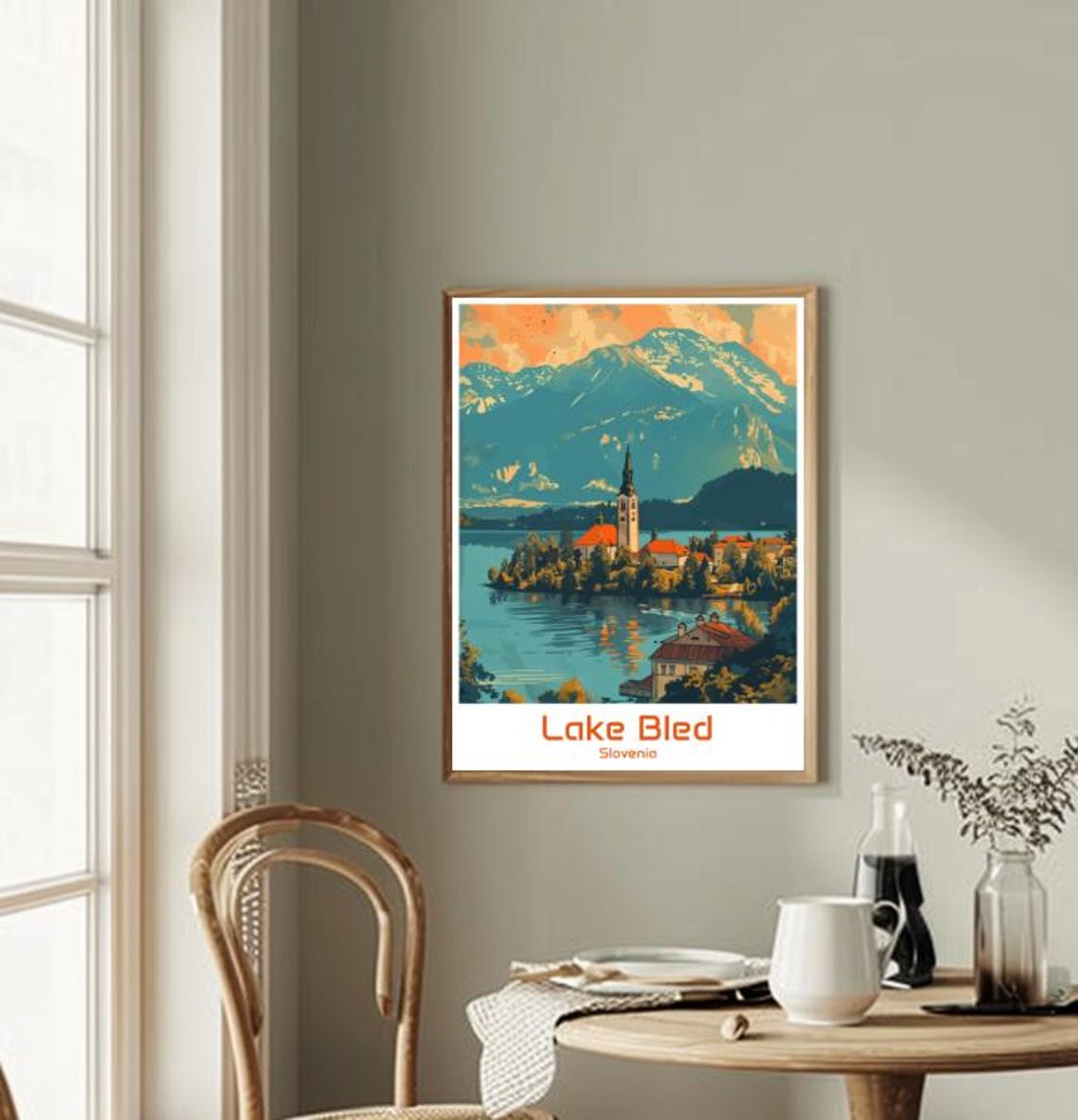 Lake Bled Slovenia Island Church Alpine Lake Mountain View Poster - Image 2