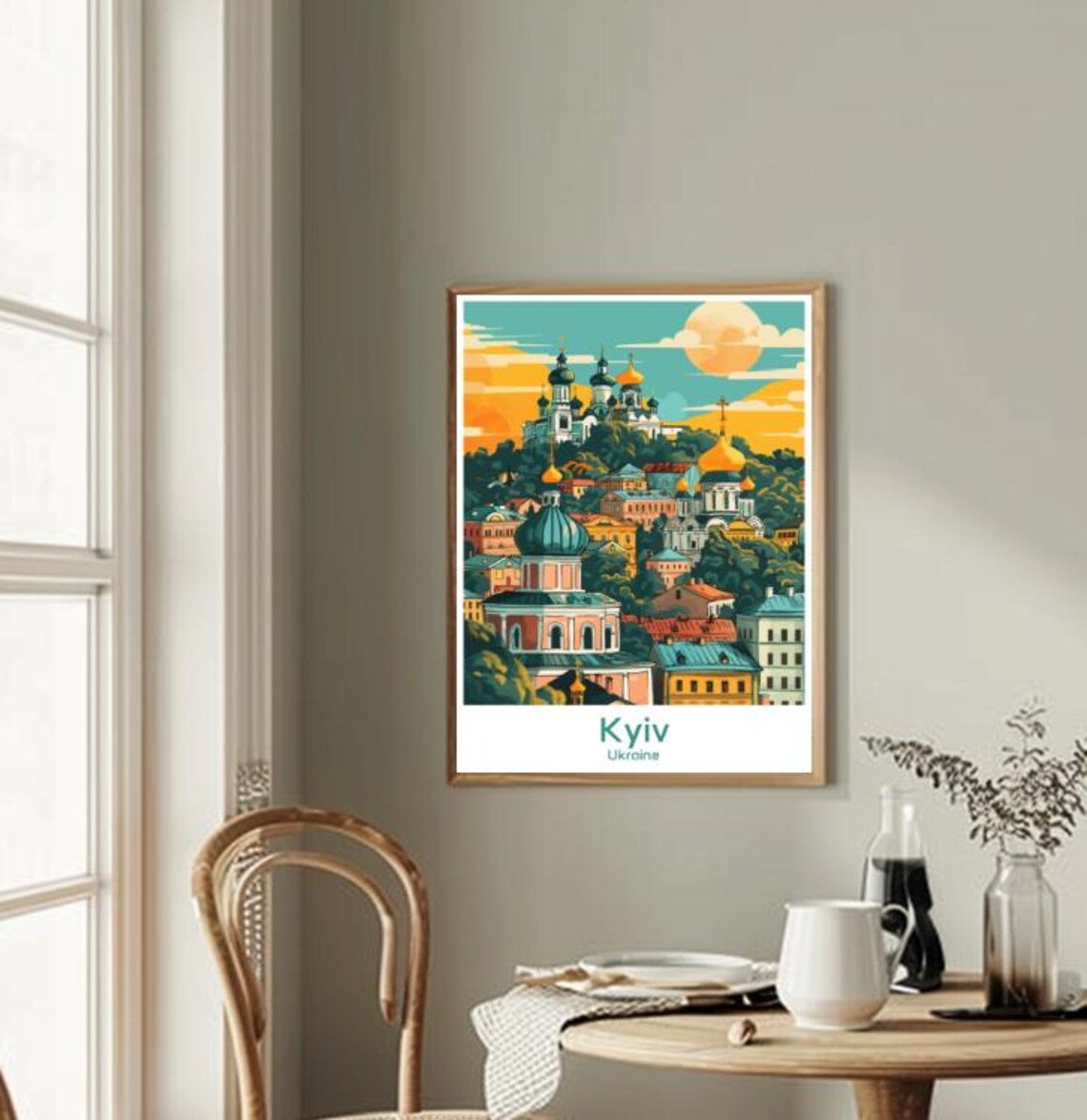 Kyiv Ukraine Golden Domes Sunset Cityscape Churches View Poster - Image 2