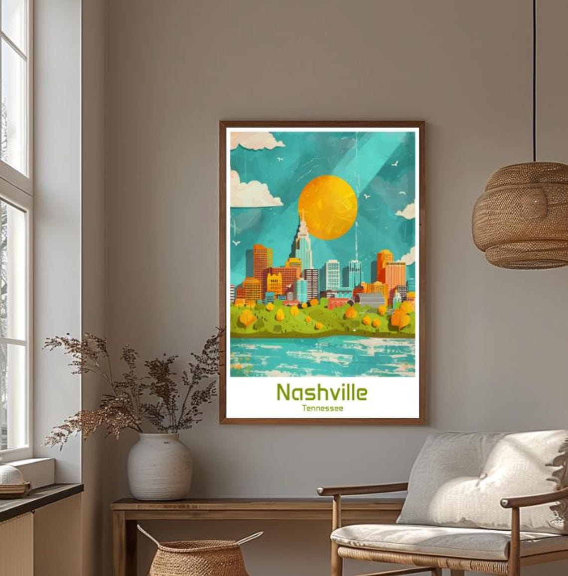 Nashville Travel Poster Music City Skyline Wall Art Scenic Cityscape Print Nashville Tennessee Decor Urban Landscape Artwork For Home - Image 4