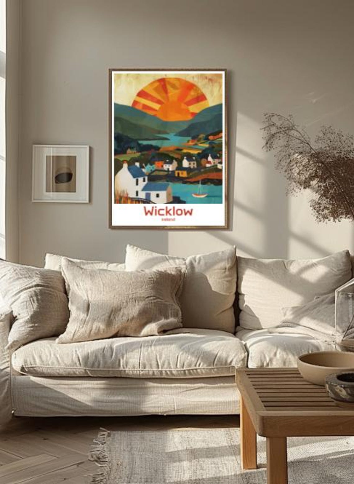 Wicklow Ireland Harbor Village Sunset Boats Coastal Scene Poster - Image 3