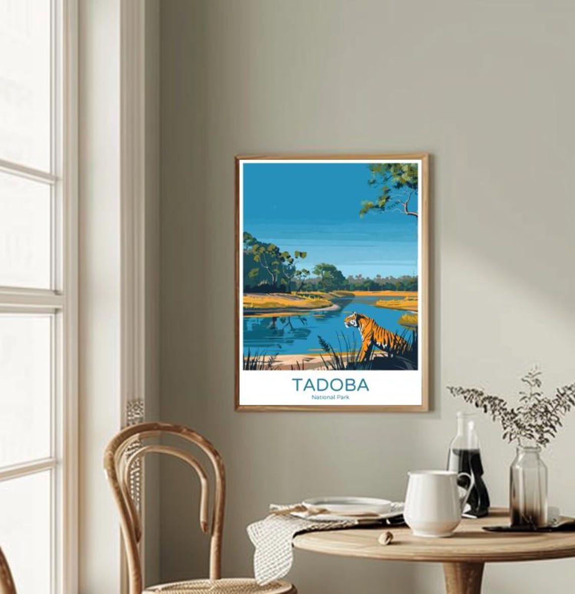 Tadoba National Park Travel Postervintage Wildlife Wall Art India Tiger Safari Print Scenic Nature Decor Indian Travel Gift For Home - Image 2