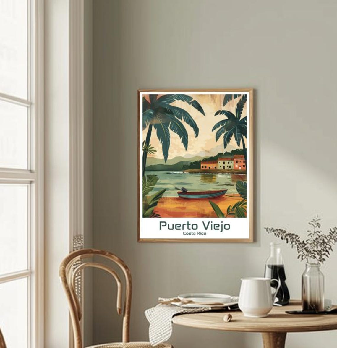 Puerto Viejo Costa Rica Palm Beach Canoe Village Tropical Poster - Image 2