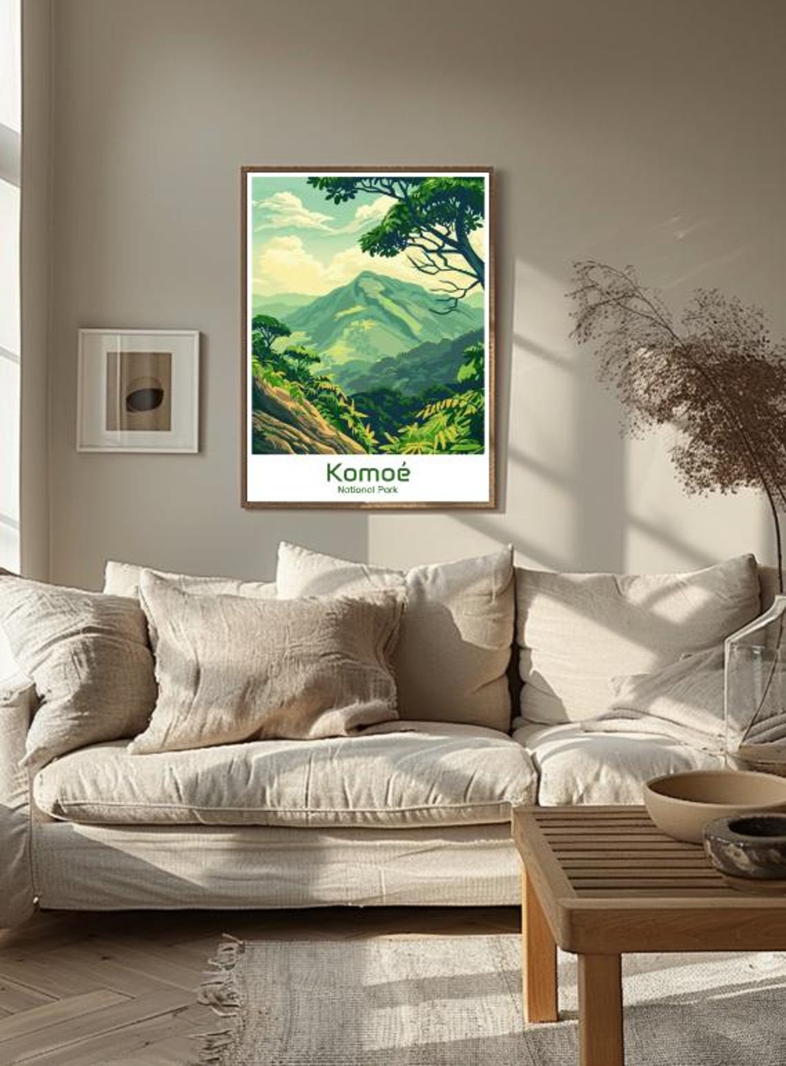 Komoe National Park Green Mountain Valley Jungle Landscape Poster - Image 3