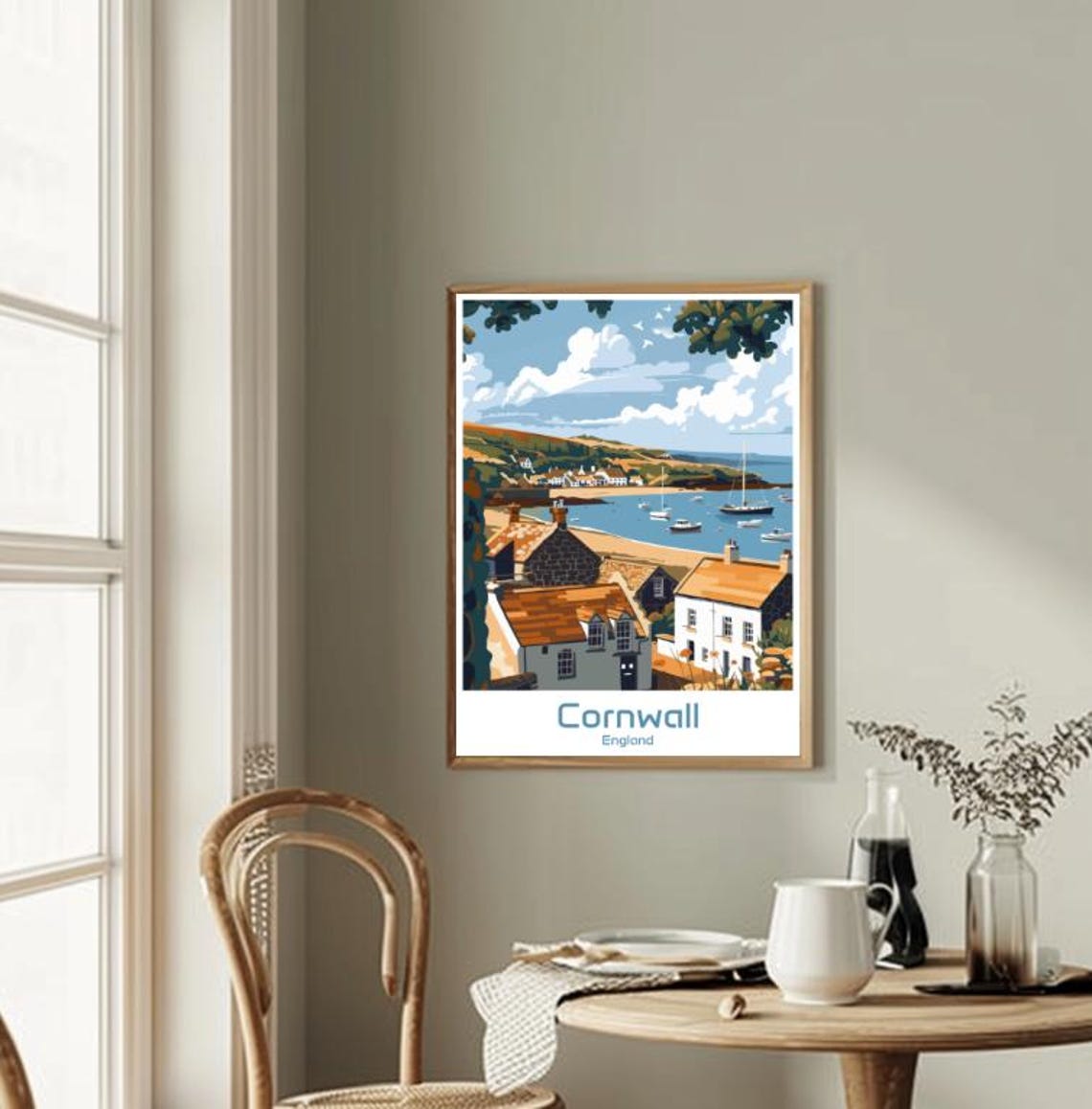 Cornwall England Fishing Village Harbor Seaside Travel Poster - Image 2