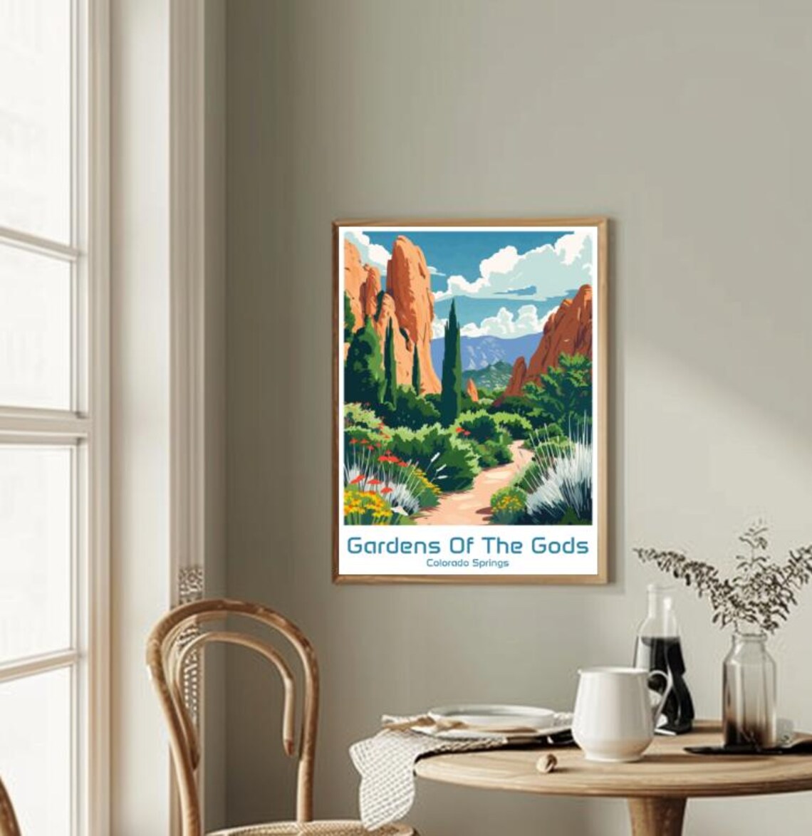 Gardens Of The Gods Colorado Springs Red Rock Trail Travel Poster - Image 2