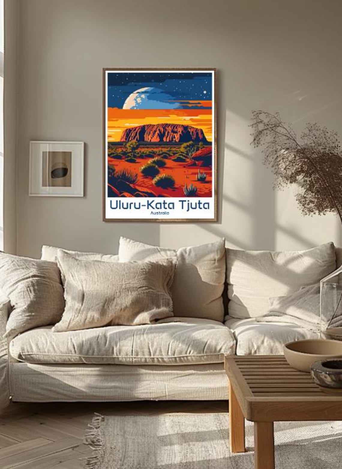 Uluru Kata Tjuta Australia Desert Moonrise Night Travel Poster - Image 3