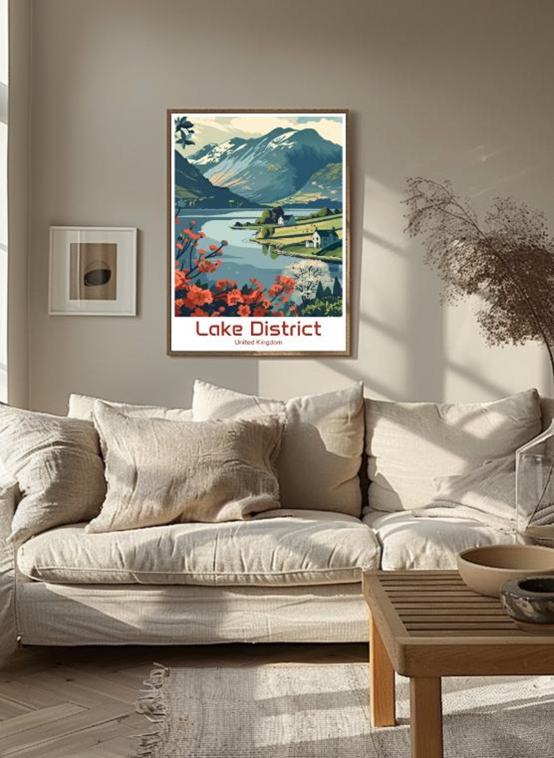 Lake District Cumbria Vintage Mountain and Lake Travel Poster - Image 3