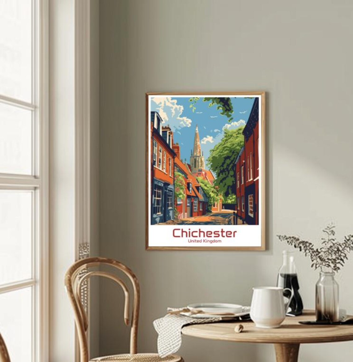Chichester United Kingdom Cathedral Street England Travel Poster - Image 2
