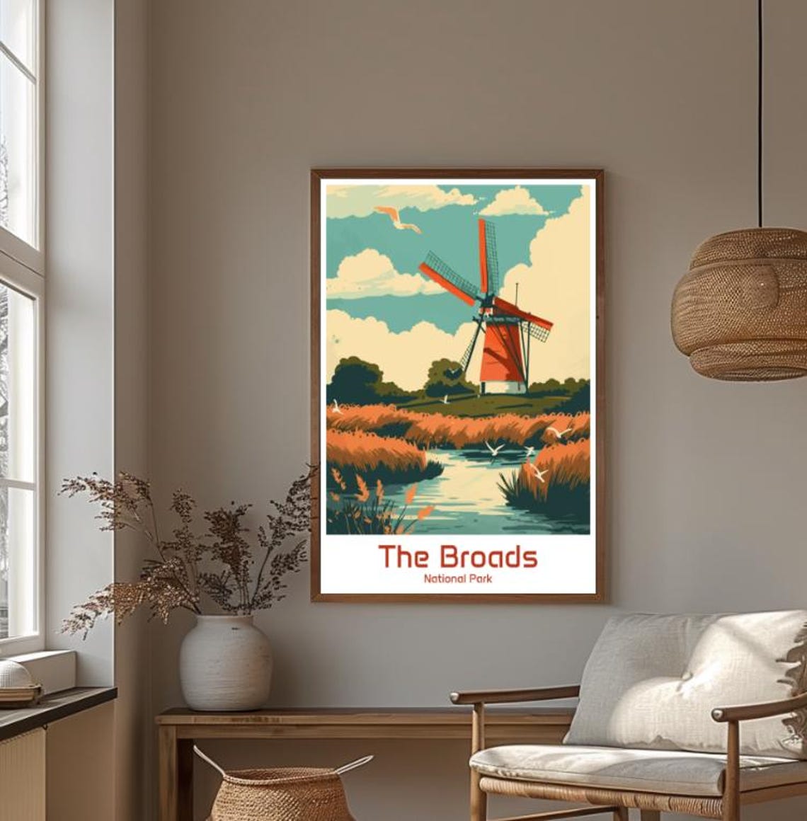 The Broads National Park Windmill Reeds Scenery Travel Poster - Image 4