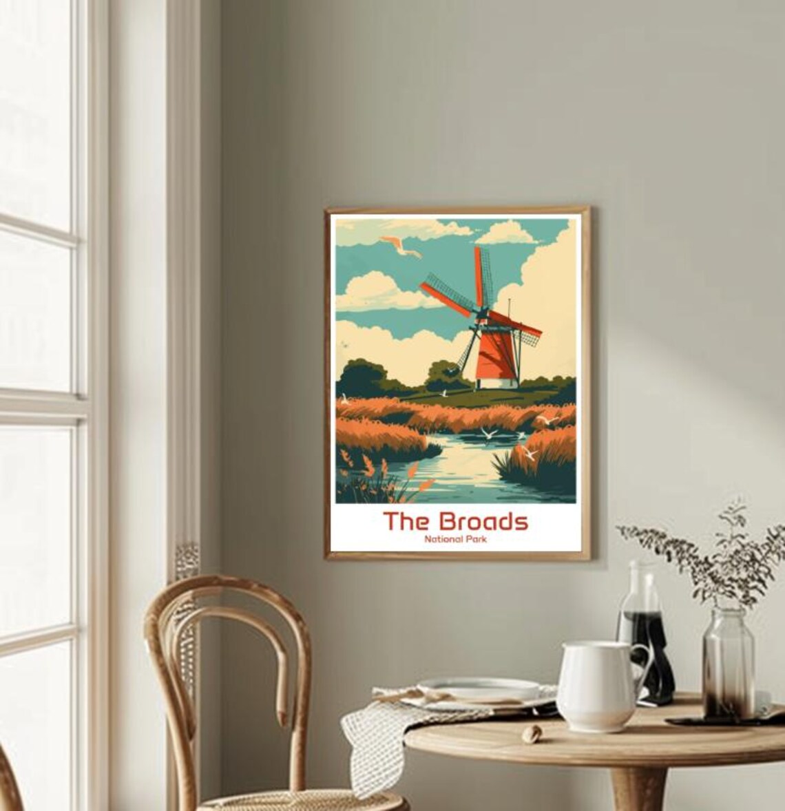 The Broads National Park Windmill Reeds Scenery Travel Poster - Image 2