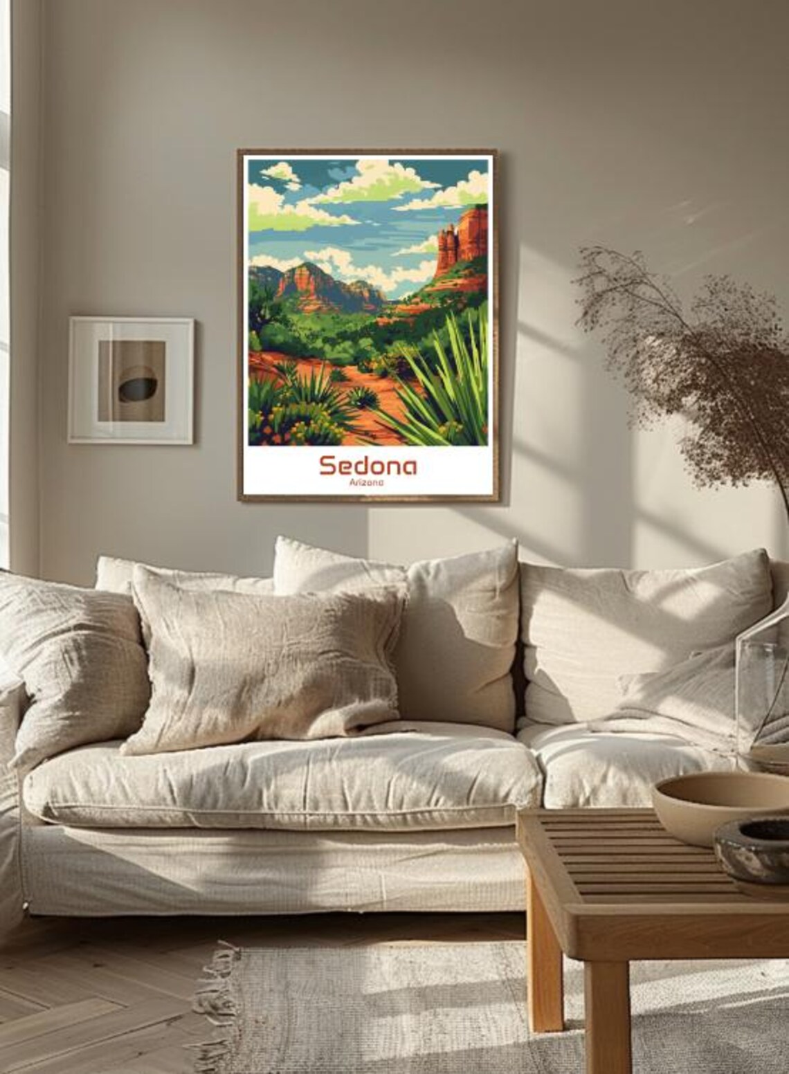 Sedona Arizona Red Rock Desert Buttes Yucca Trail Travel Poster - Image 3