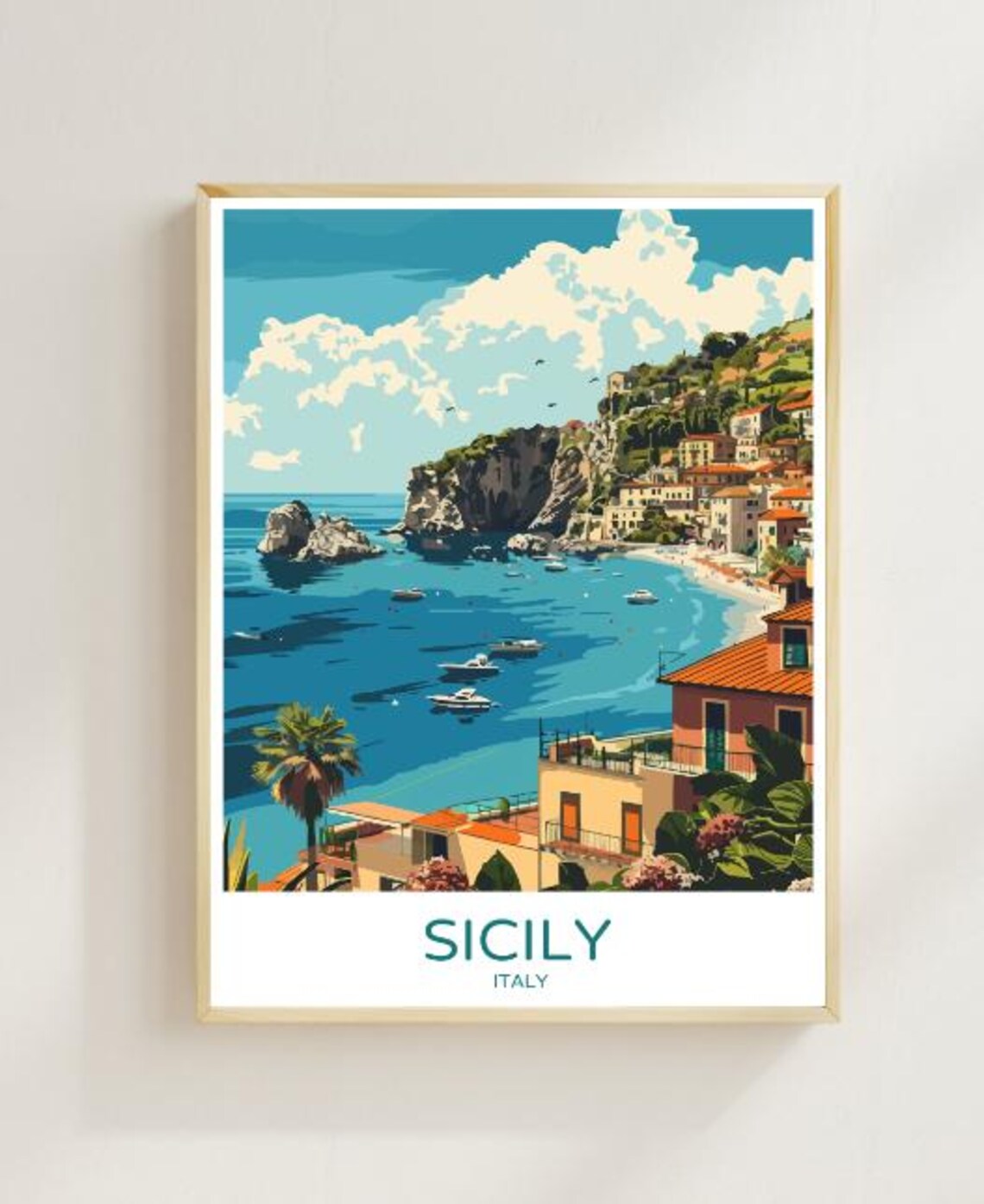 Sicily Travel Poster Stunning Wall Art Of Coastal Views Historic Landscapes Italian Travel Print Mediterranean Decor Cultural Gift