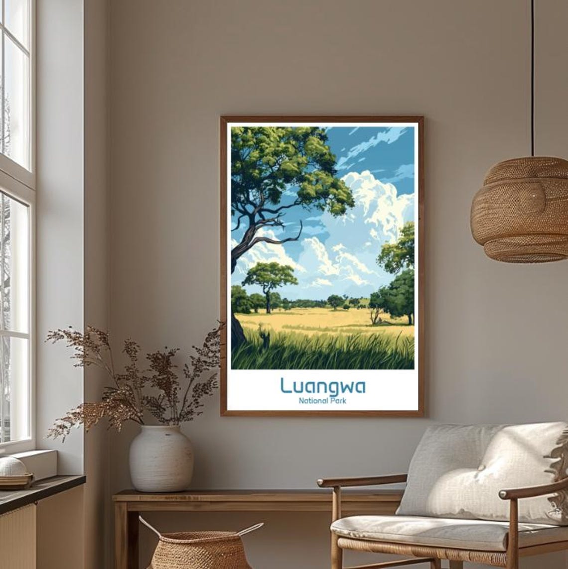 Luangwa National Park Travel Postervintage African Wildlife Wall Art Zambia Landscape Print Scenic Nature Decor Safari Travel Gift For Home - Image 4