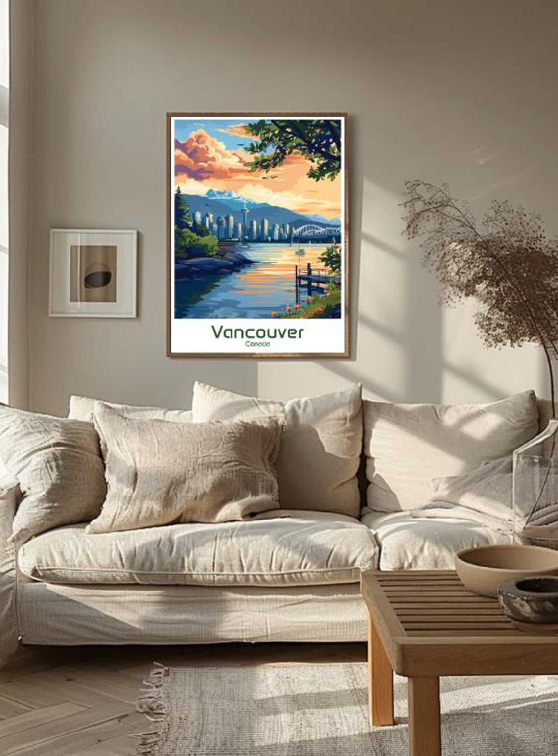 Vancouver Canada Harbor Sunset Skyline Waterfront Travel Poster - Image 3