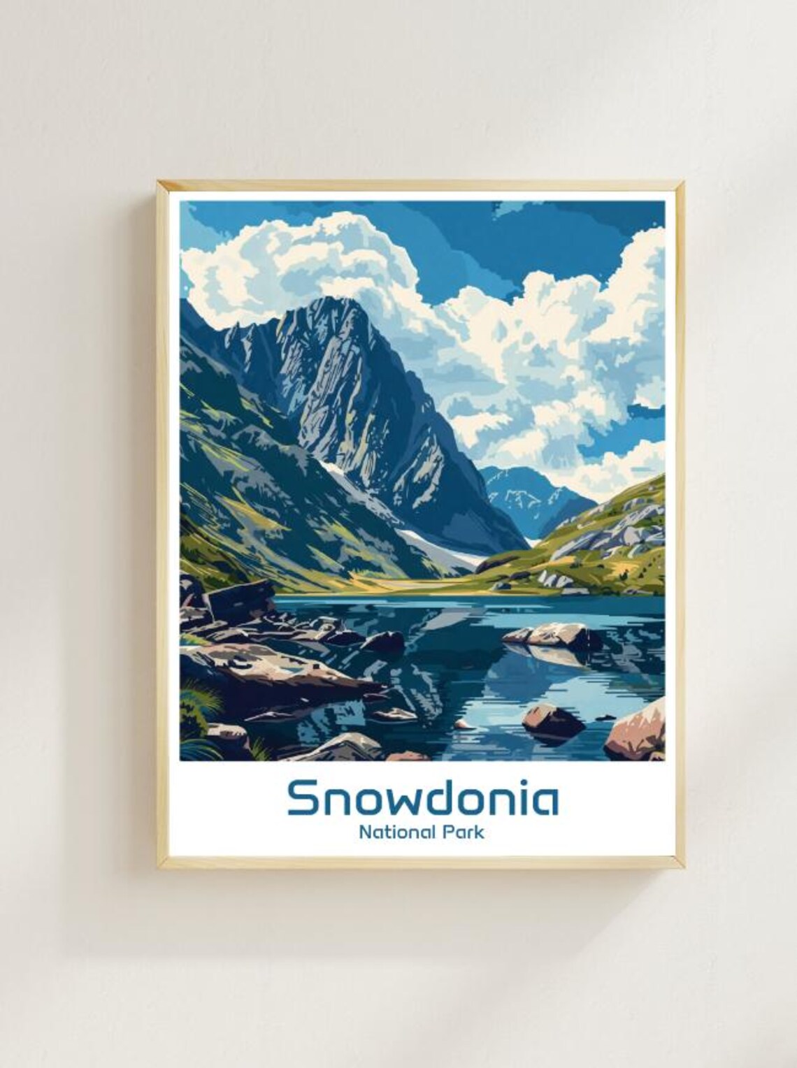 Snowdonia National Park Tryfan Mountain Lake Landscape Poster