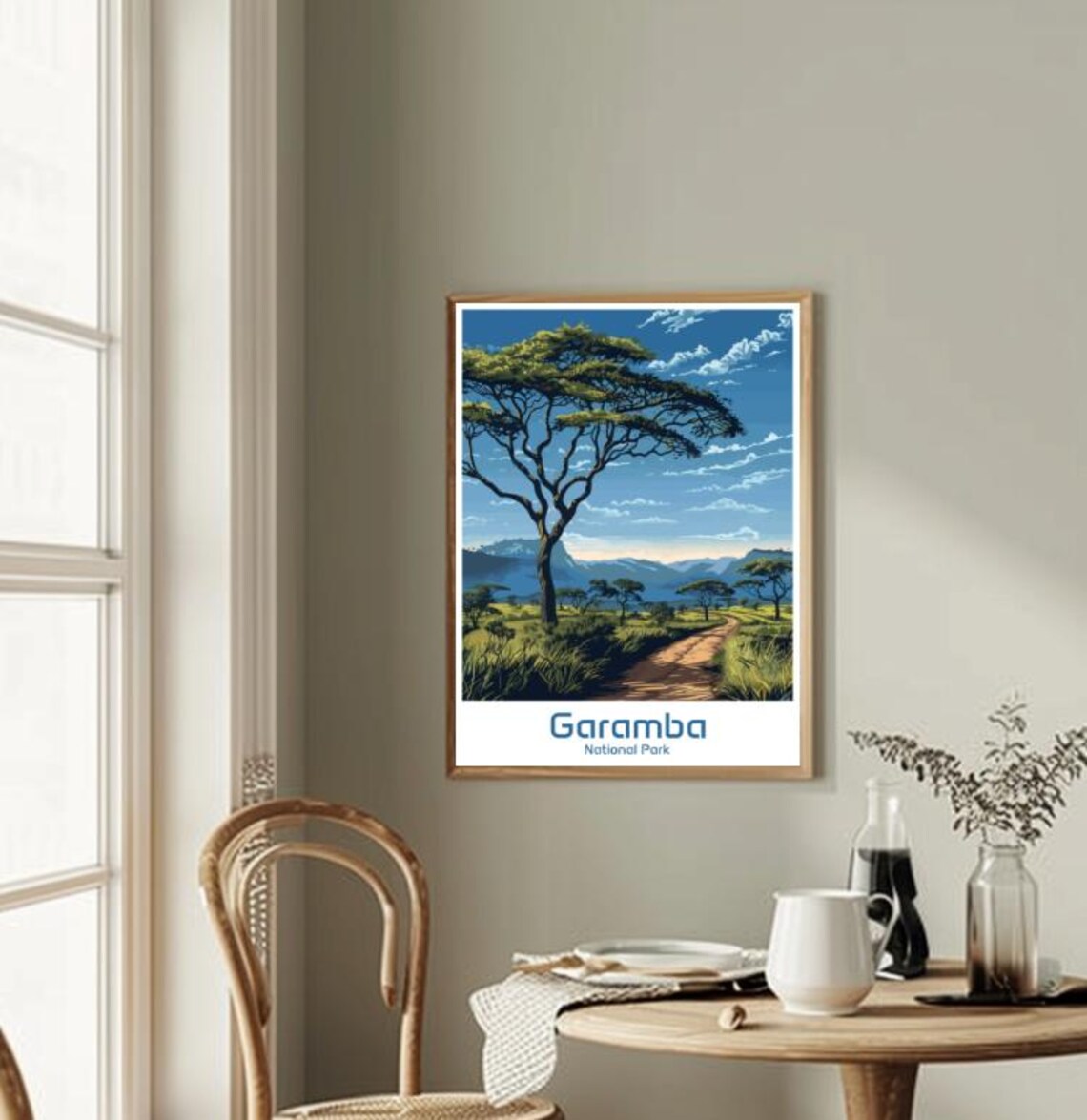 Garamba National Park Savanna Road Acacia Tree Congo Art Poster - Image 2
