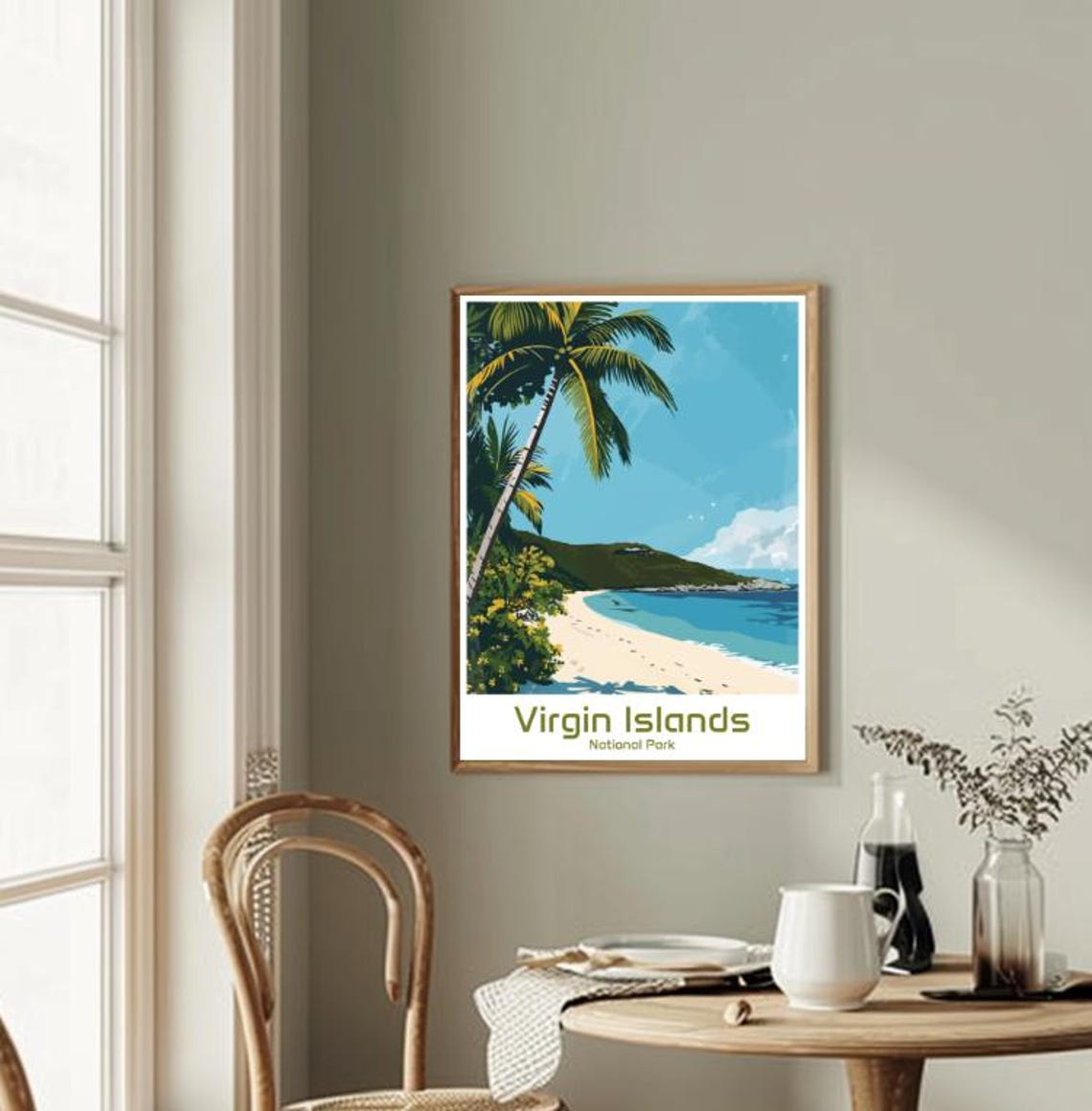 Virgin Islands National Park Palm Beach Tropical Travel Poster - Image 2