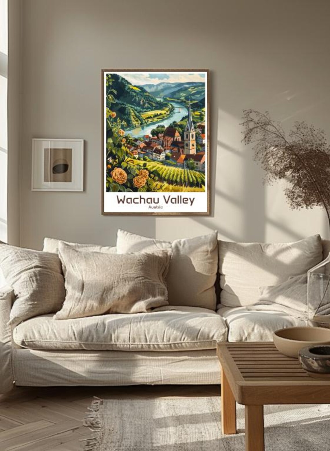 Wachau Valley Austria Danube River Vineyards Travel Illustration Poster - Image 3