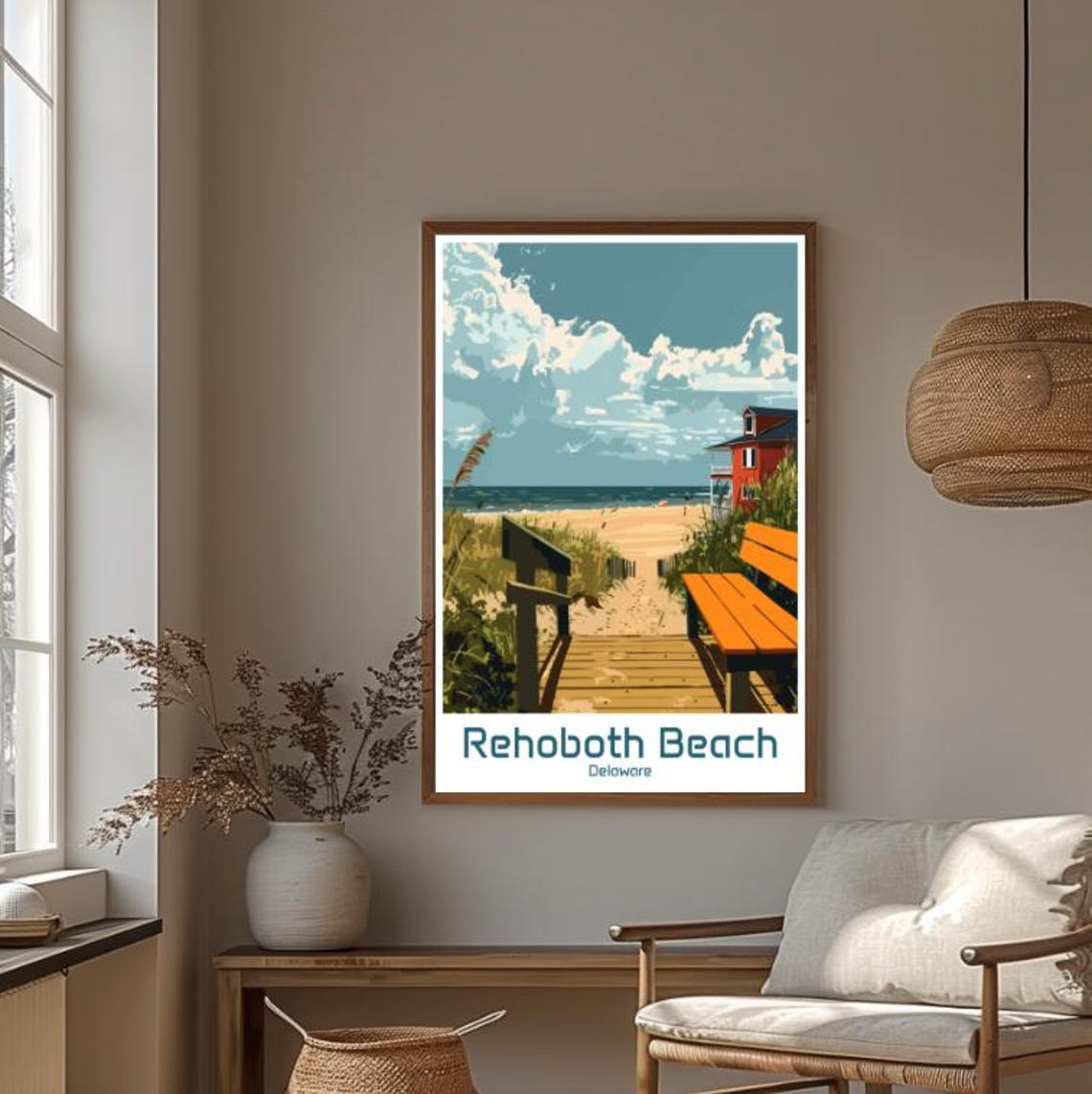 Rehoboth Beach Delaware Boardwalk Dunes Ocean View Travel Poster - Image 4