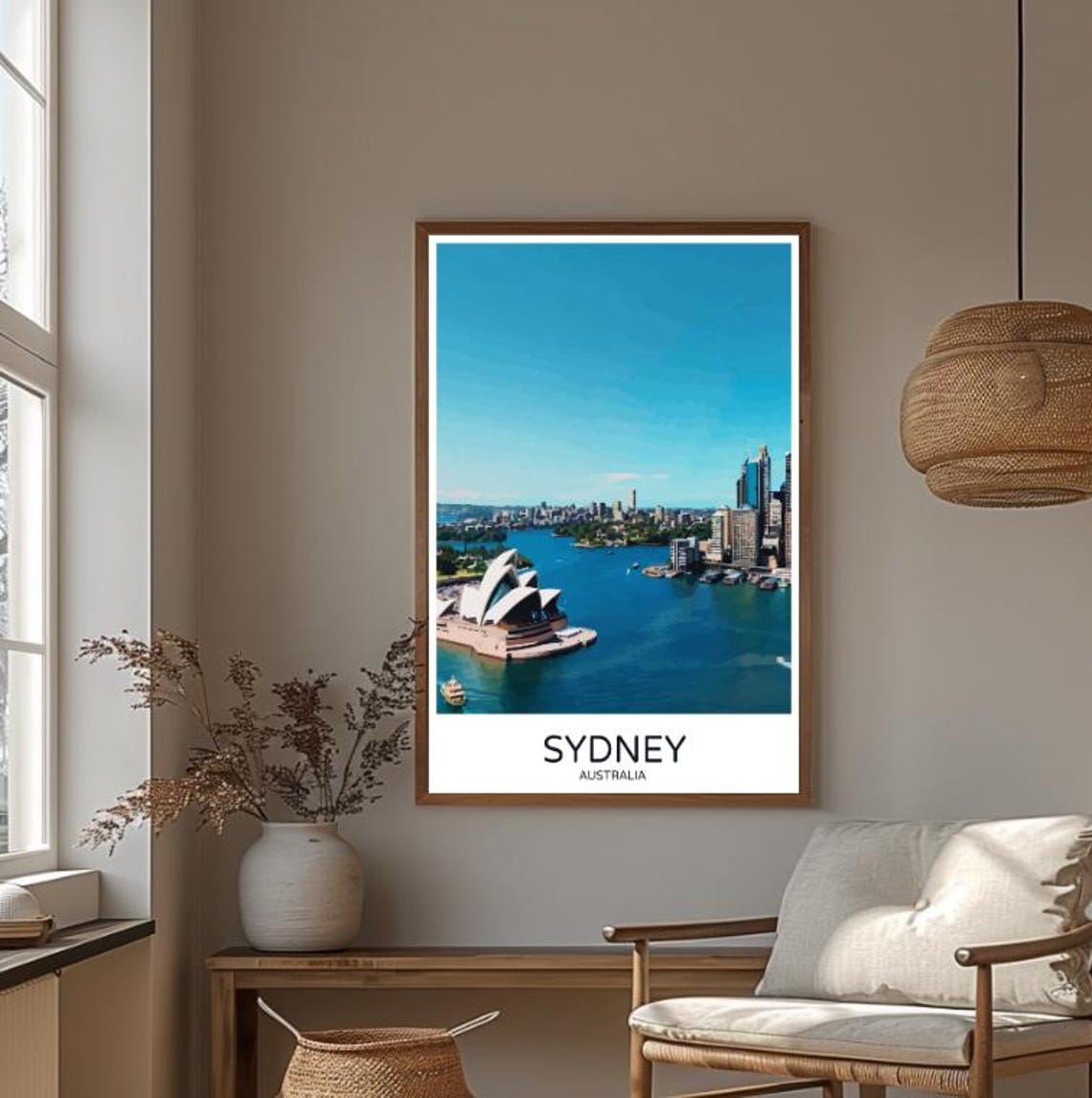 Sydney Australia Opera House Harbor Cityscape Minimalist Travel Poster - Image 3