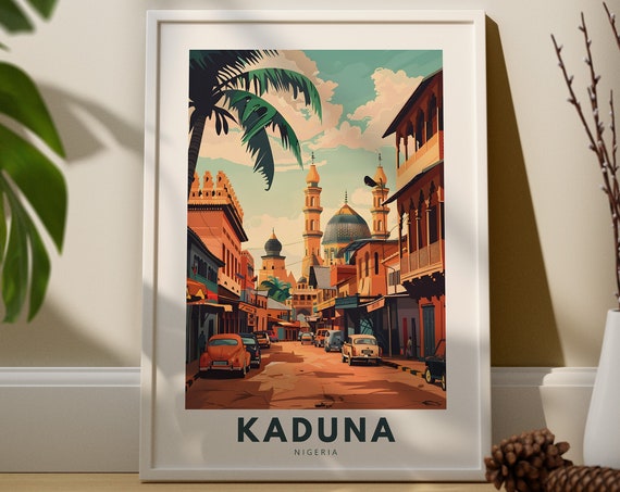 Kaduna Travel Art Print Poster Nigeria Wall Decor