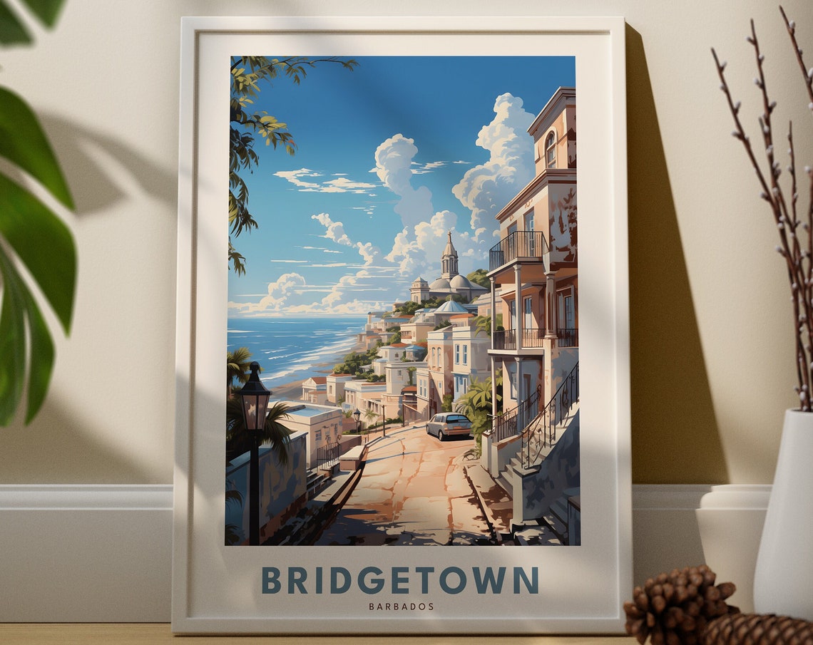 Bridgetown Poster Barbados Print Wall Art Bridge Town